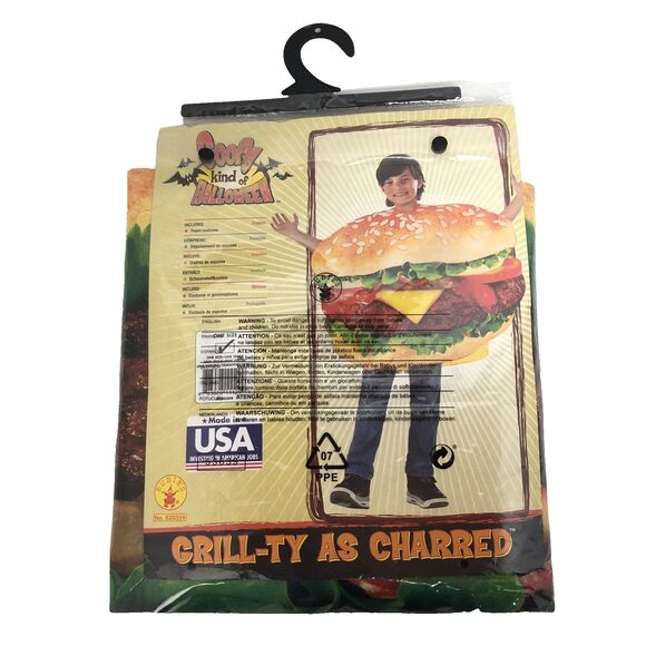 Burger Child Costume Rubies Foam Hamburger Halloween One Size Food - Picture 1 of 10